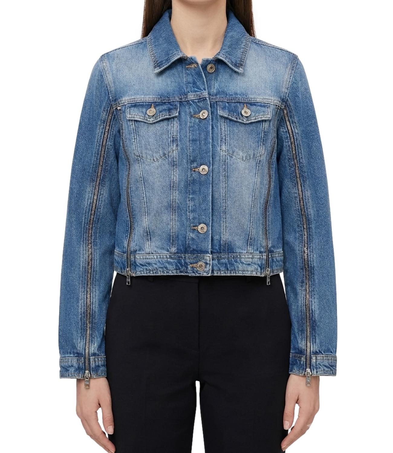 Liu Jo Giubbino Zip Den.Blue Vint.Zip Wa Donna