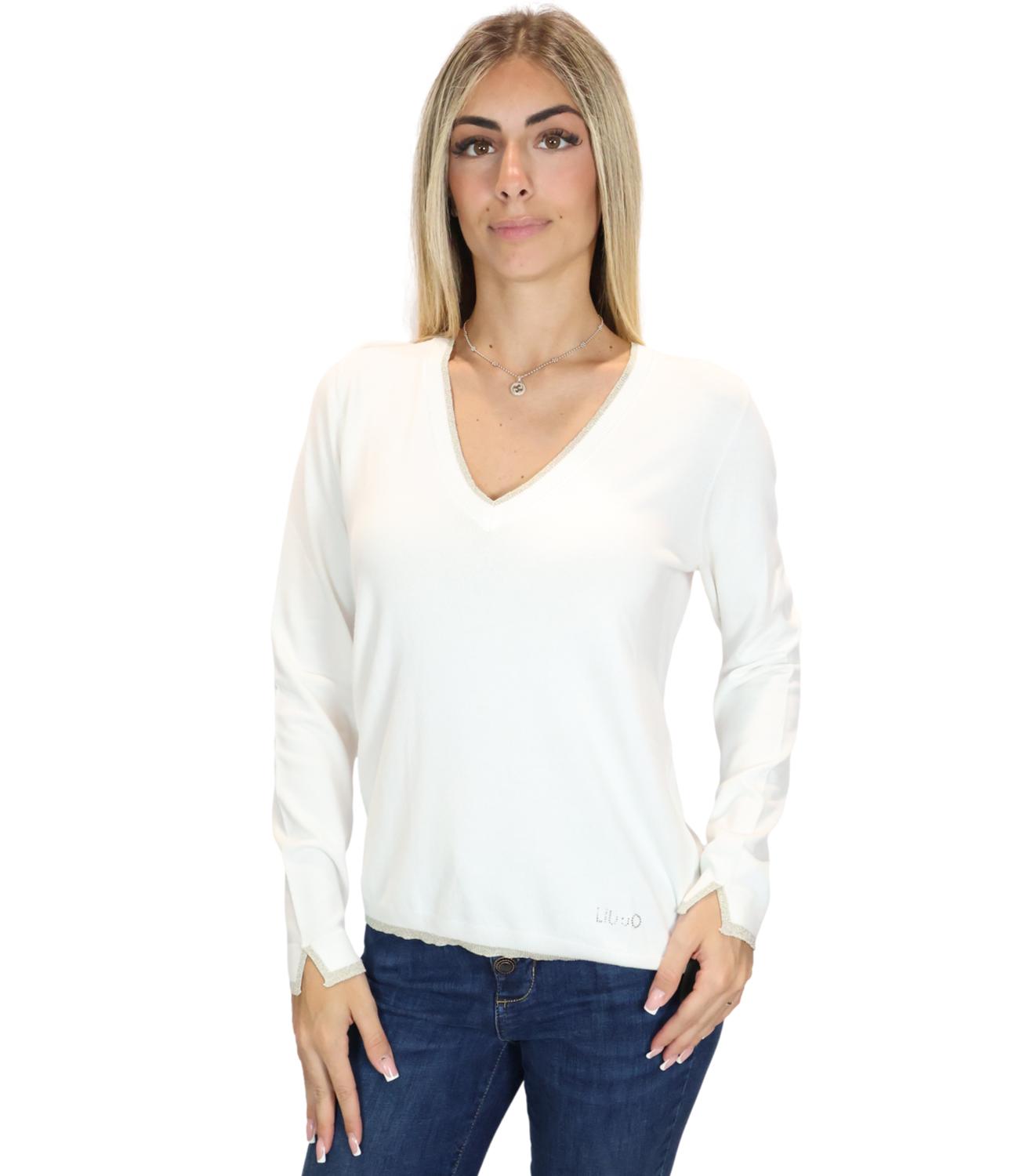 Liu Jo Maglia Bianco Lana Donna
