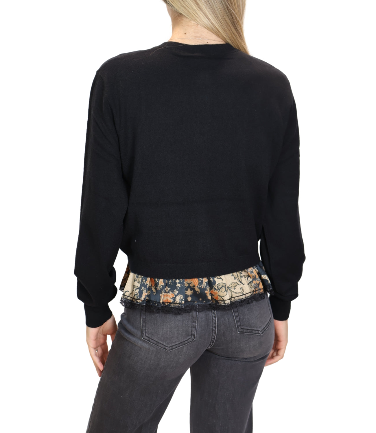 Liu Jo Cardigan Black/Blossom Patch Donna