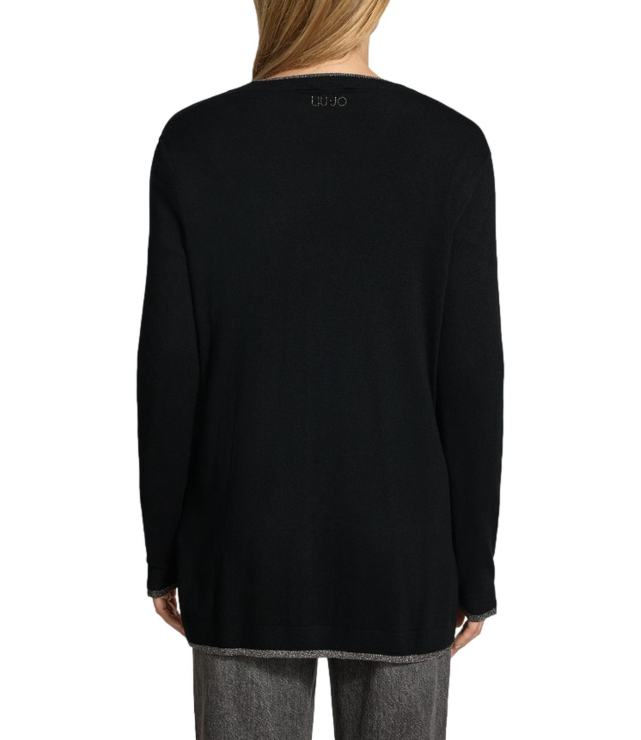 Liu Jo Maglia Aperta Basic Fit Nero Donna