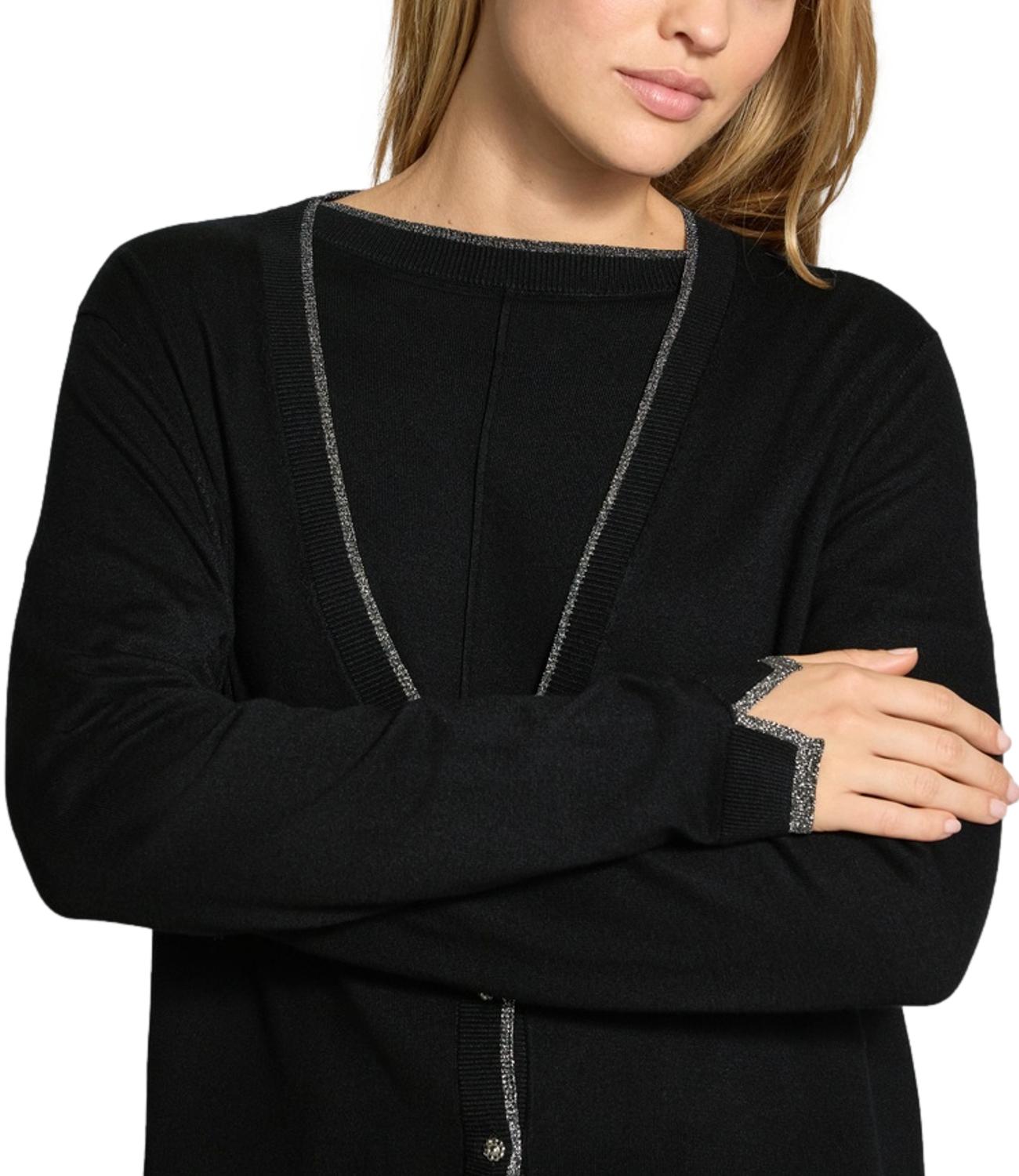 Liu Jo Maglia Aperta Basic Fit Nero Donna