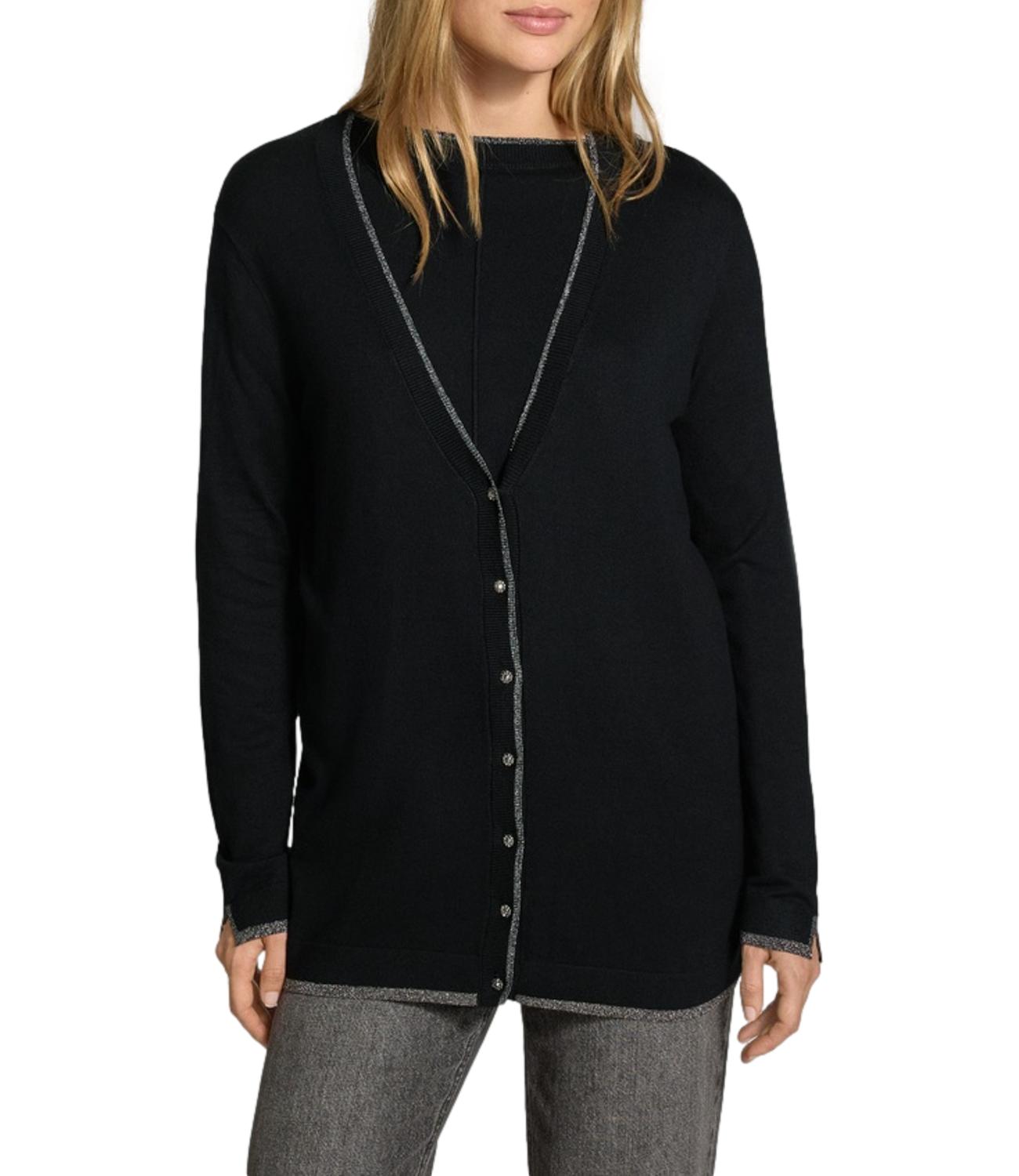 Liu Jo Maglia Aperta Basic Fit Nero Donna