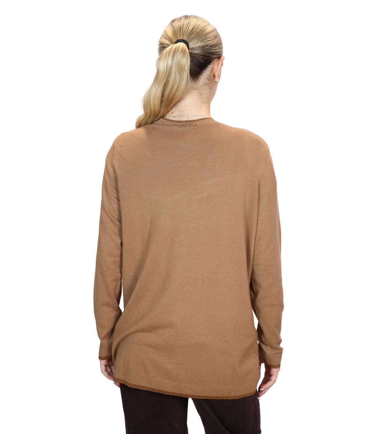Liu Jo Maglia Aperta Basic Fit Cocoa Creme Donna
