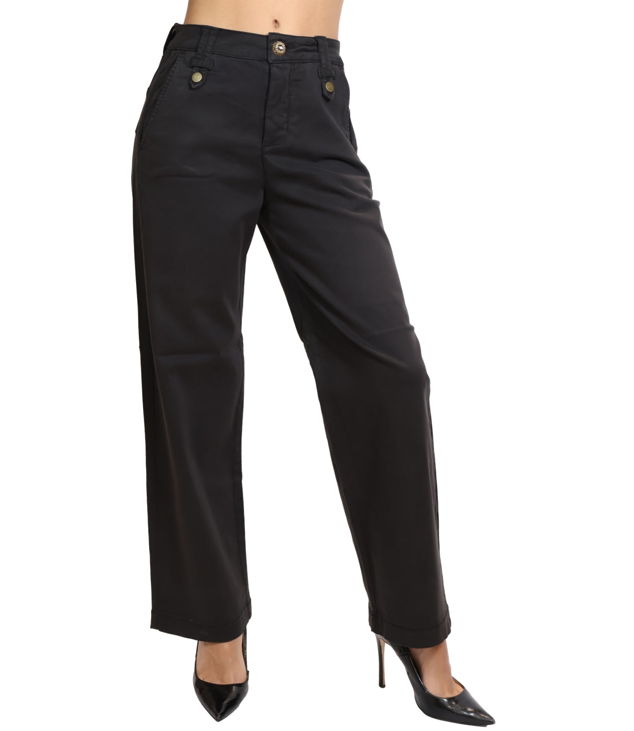 Liu Jo Pantalonr M.W. Flare Cropped Black Donna