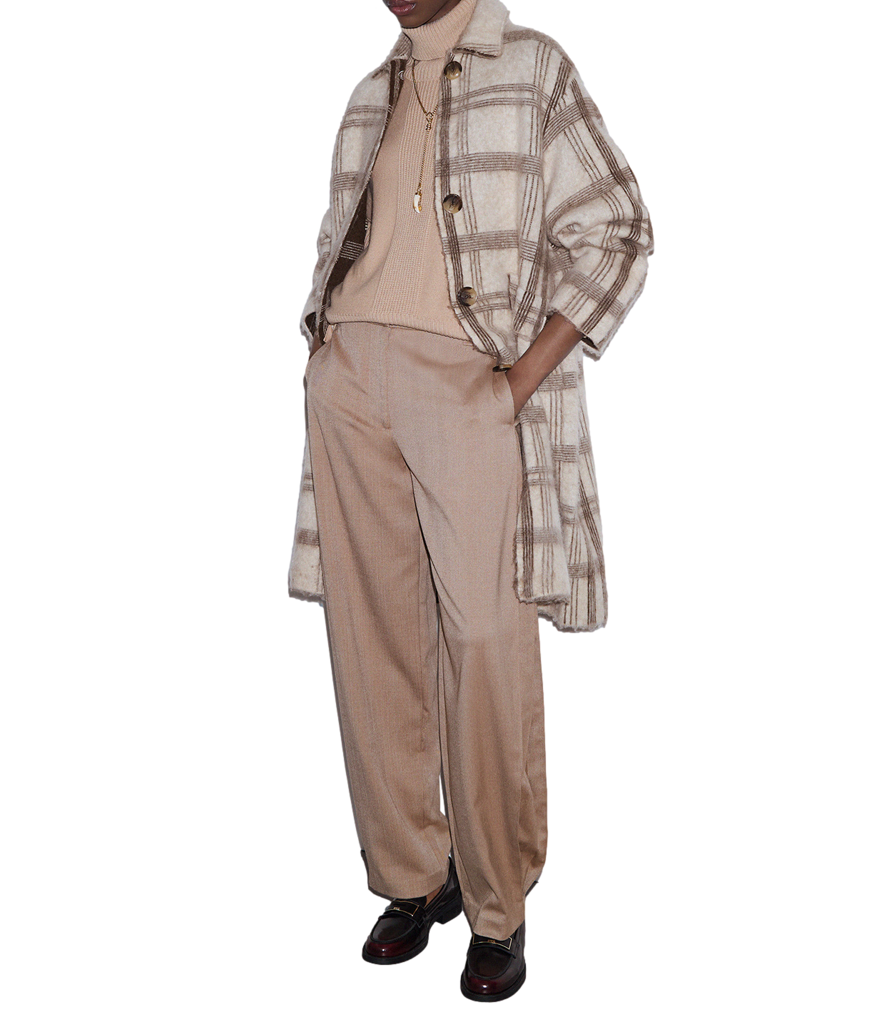 Cappotto Maglia Brushed Jacq Nat Fishbone