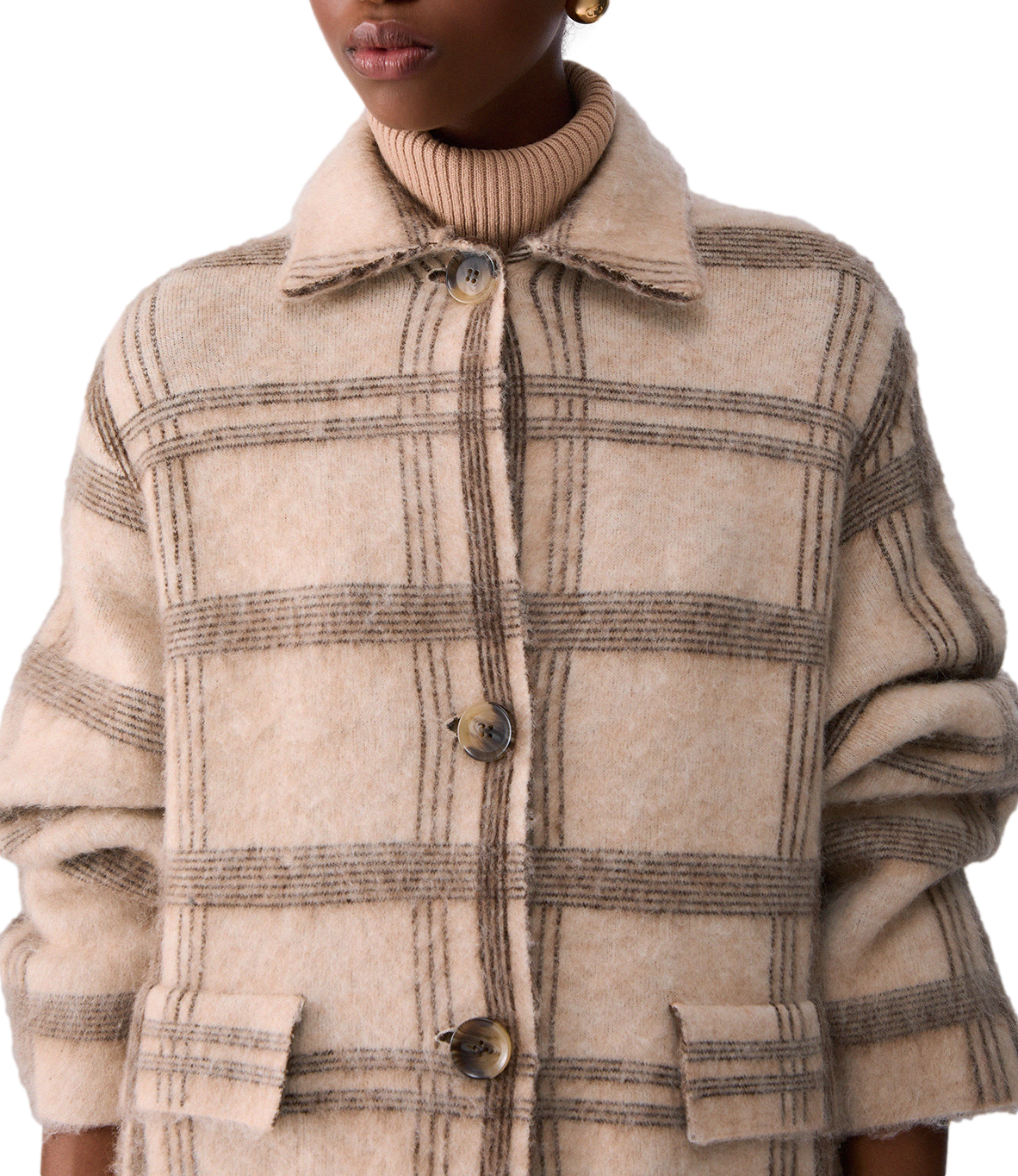 Cappotto Maglia Brushed Jacq Nat Fishbone
