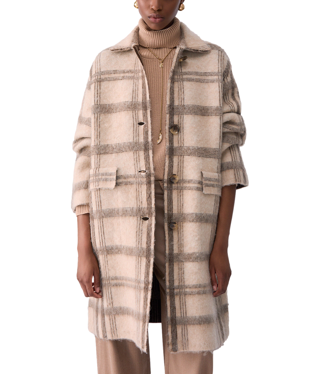 Cappotto Maglia Brushed Jacq Nat Fishbone