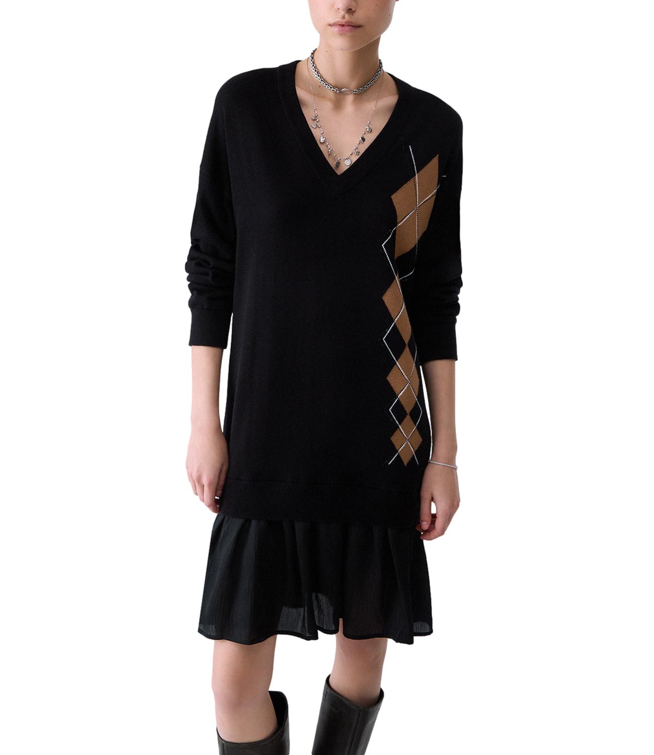 Abito Corto Maglia C/ Intarsio Ballantyne Black/Be