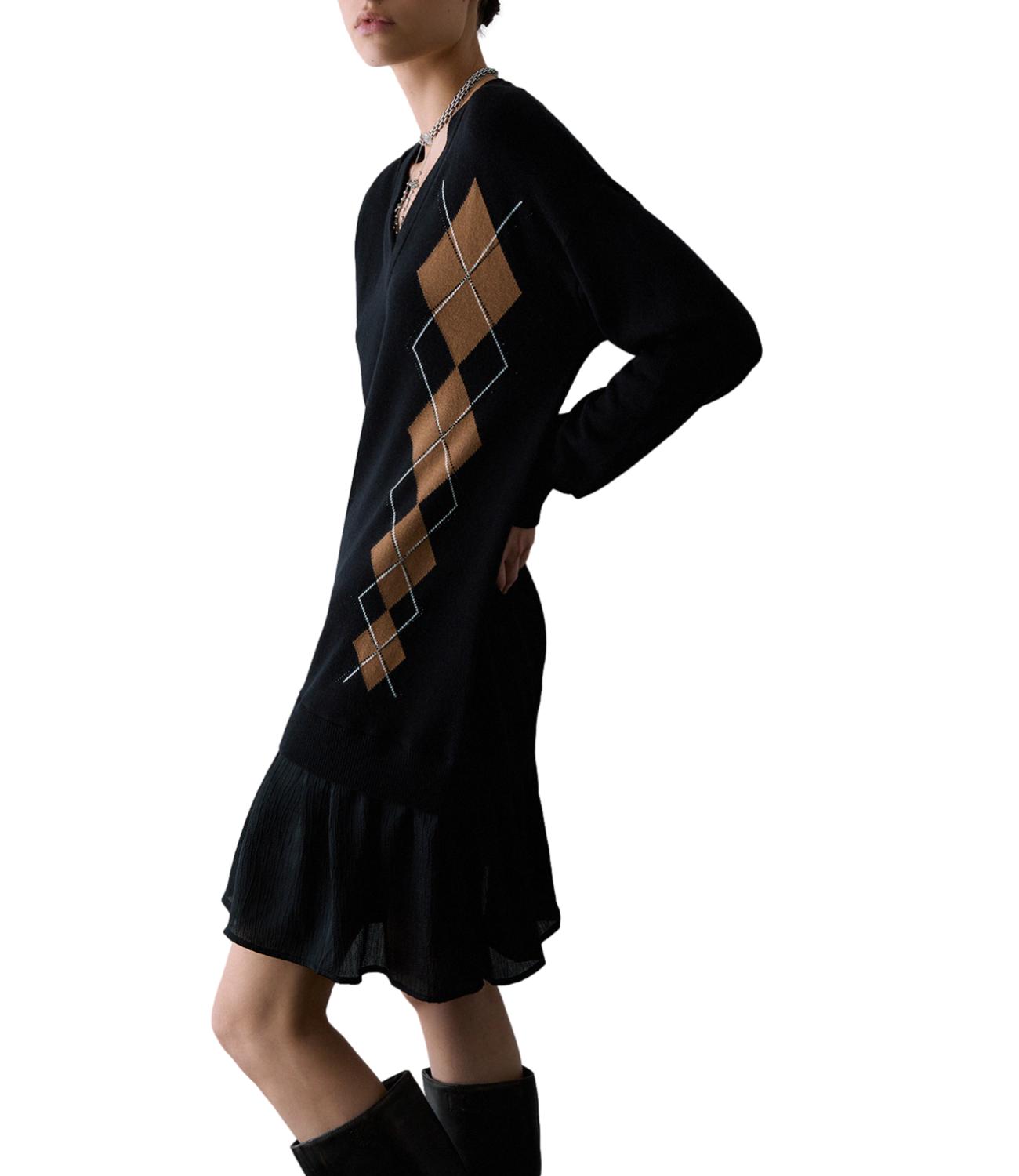 Abito Corto Maglia C/ Intarsio Ballantyne Black/Be
