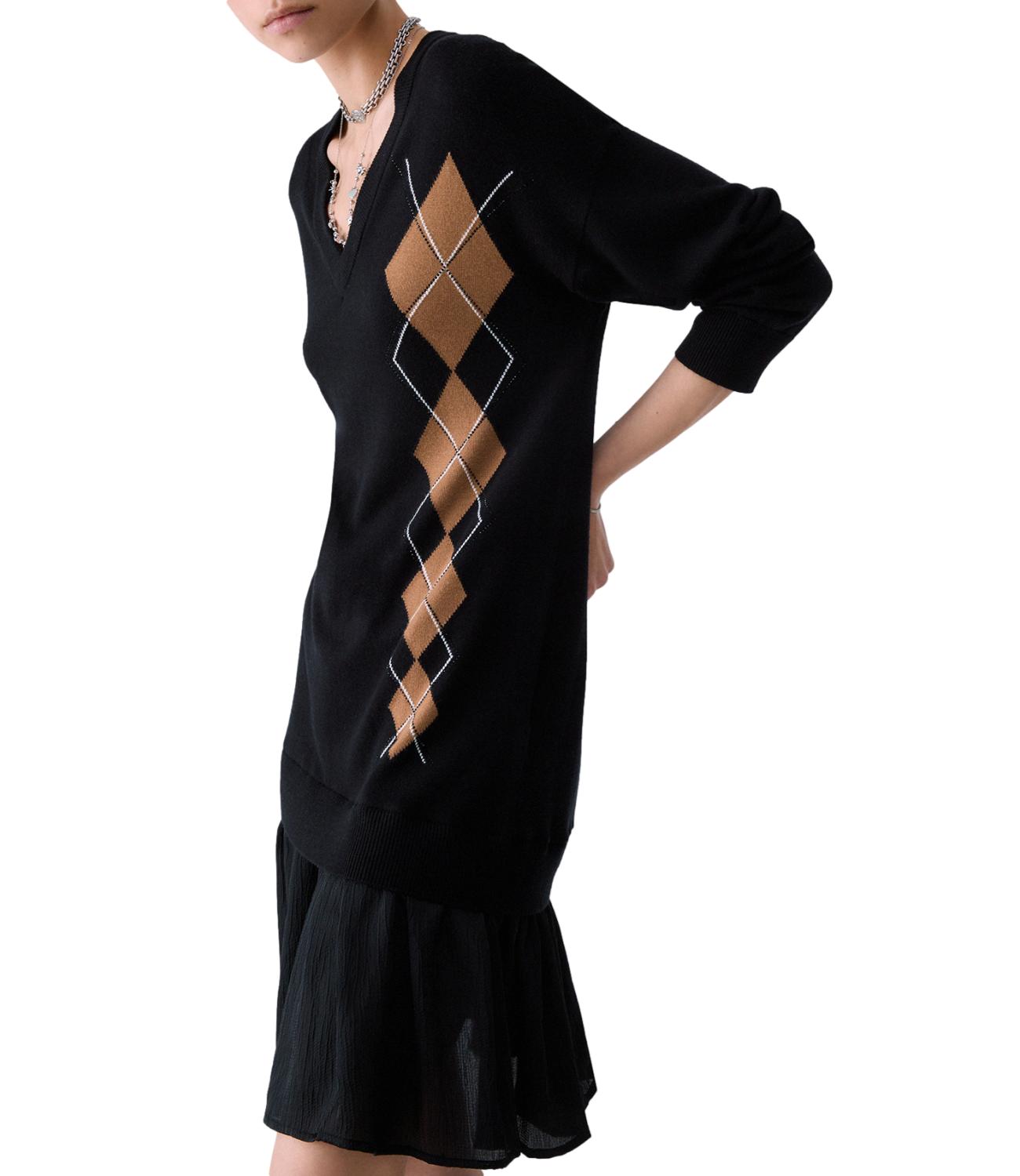 Abito Corto Maglia C/ Intarsio Ballantyne Black/Be