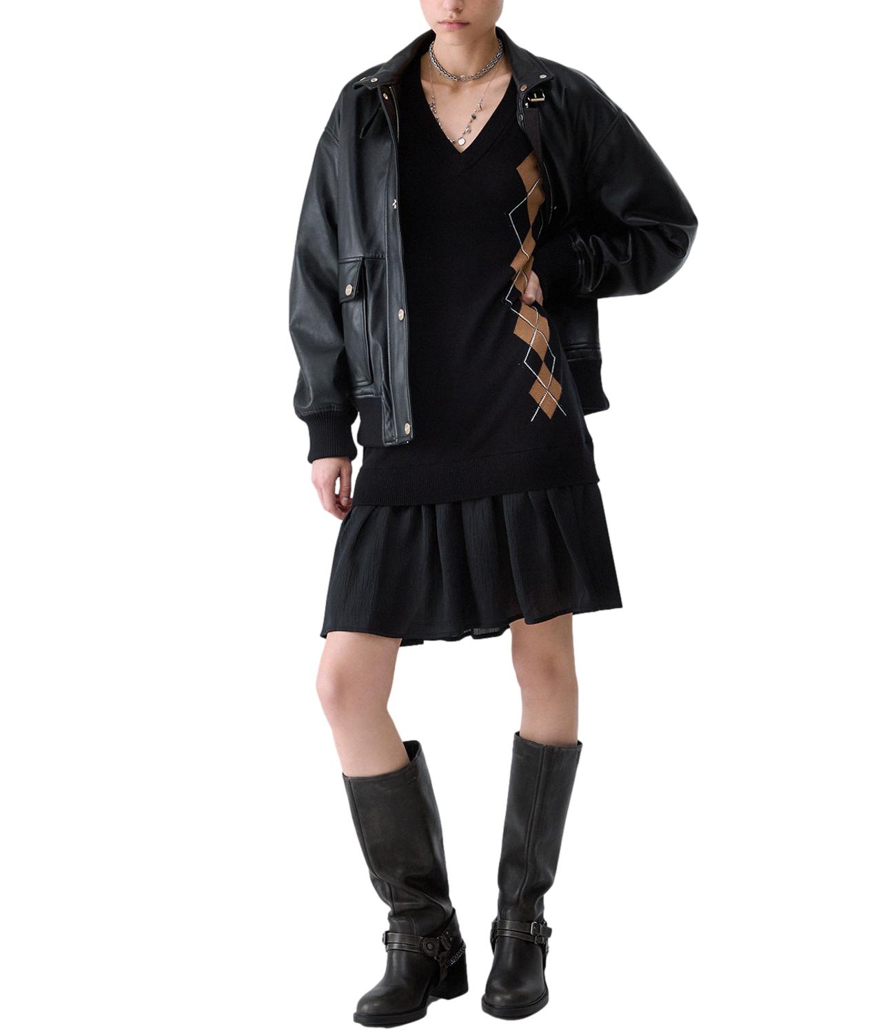 Abito Corto Maglia C/ Intarsio Ballantyne Black/Be