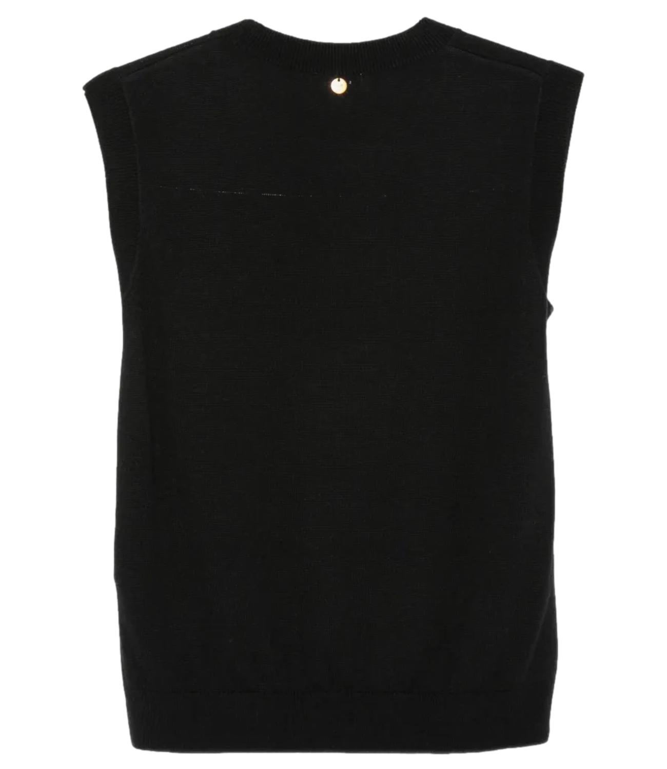 Liu Jo Gilet Con Intarsio Ballantyne Black/Beige Donna