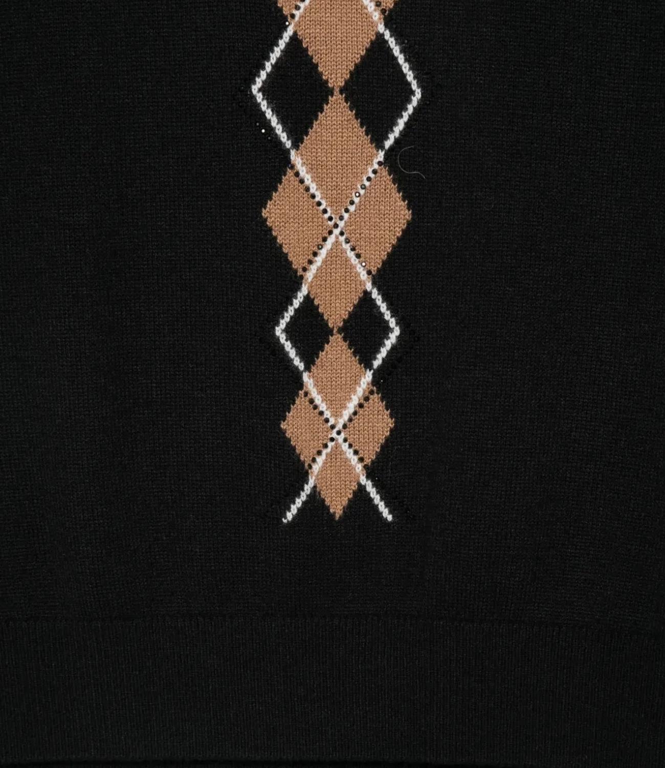 Liu Jo Gilet Con Intarsio Ballantyne Black/Beige Donna