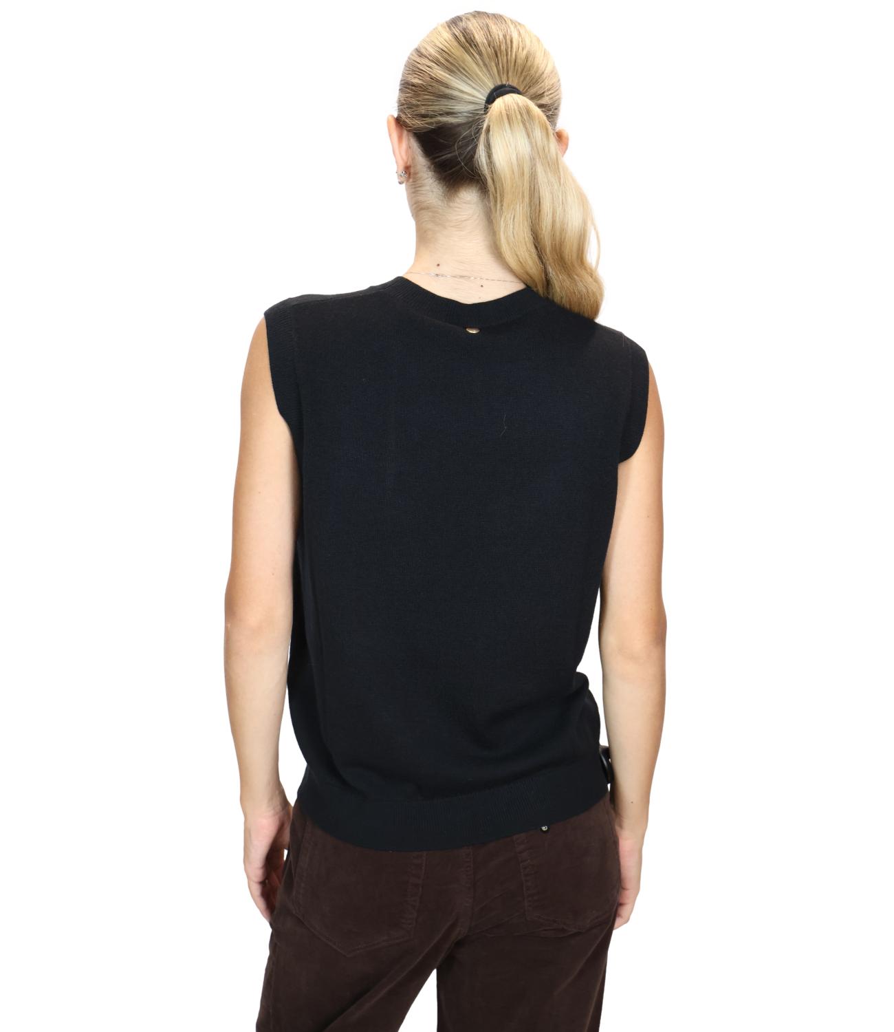 Liu Jo Gilet Con Intarsio Ballantyne Black/Beige Donna