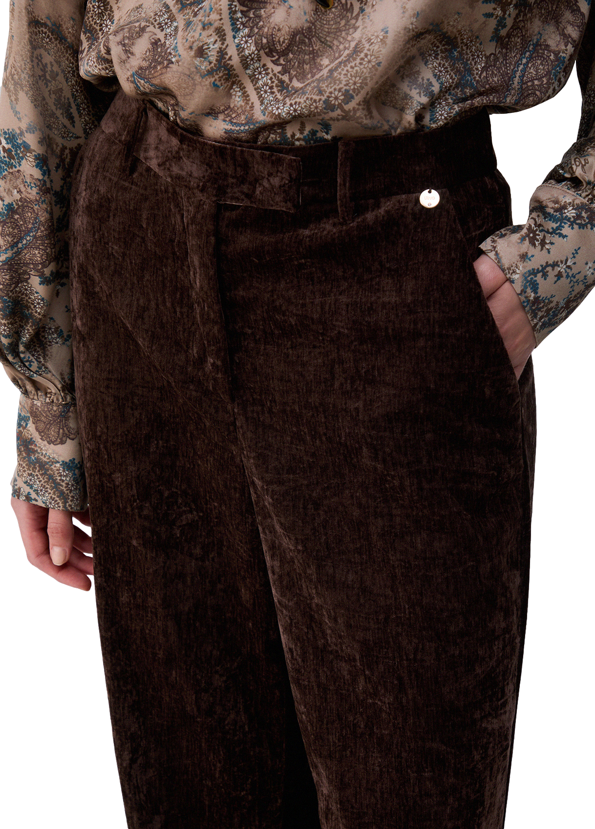 Liu Jo Pantalone Straight Velluto Mole Donna