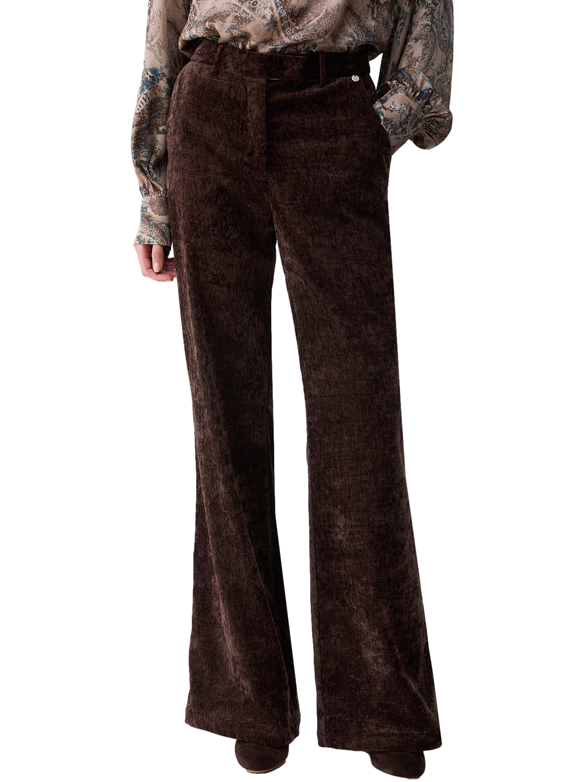 Liu Jo Pantalone Straight Velluto Mole Donna
