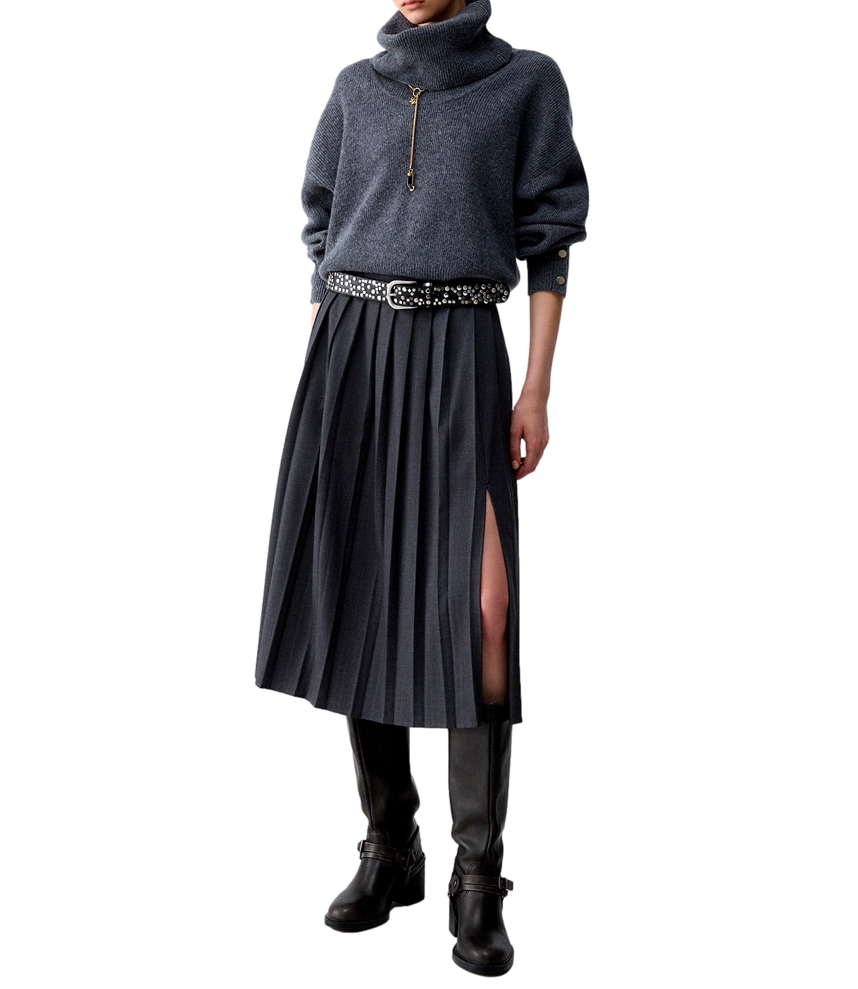 Liu Jo Gonna Longuette Dark Grey Melange Donna