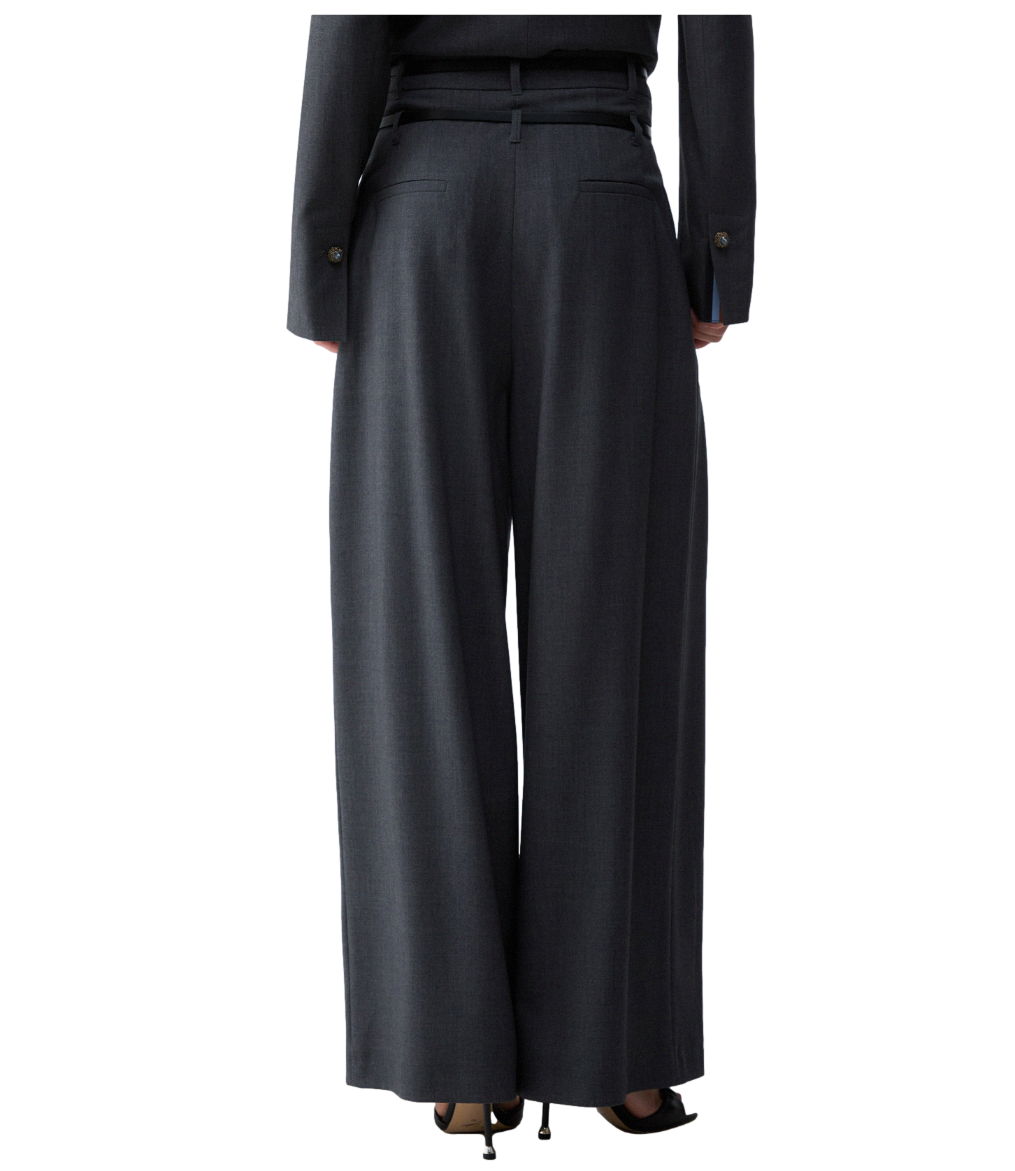 Liu Jo Pantalone Flare Flanella Dark Grey Melange Donna