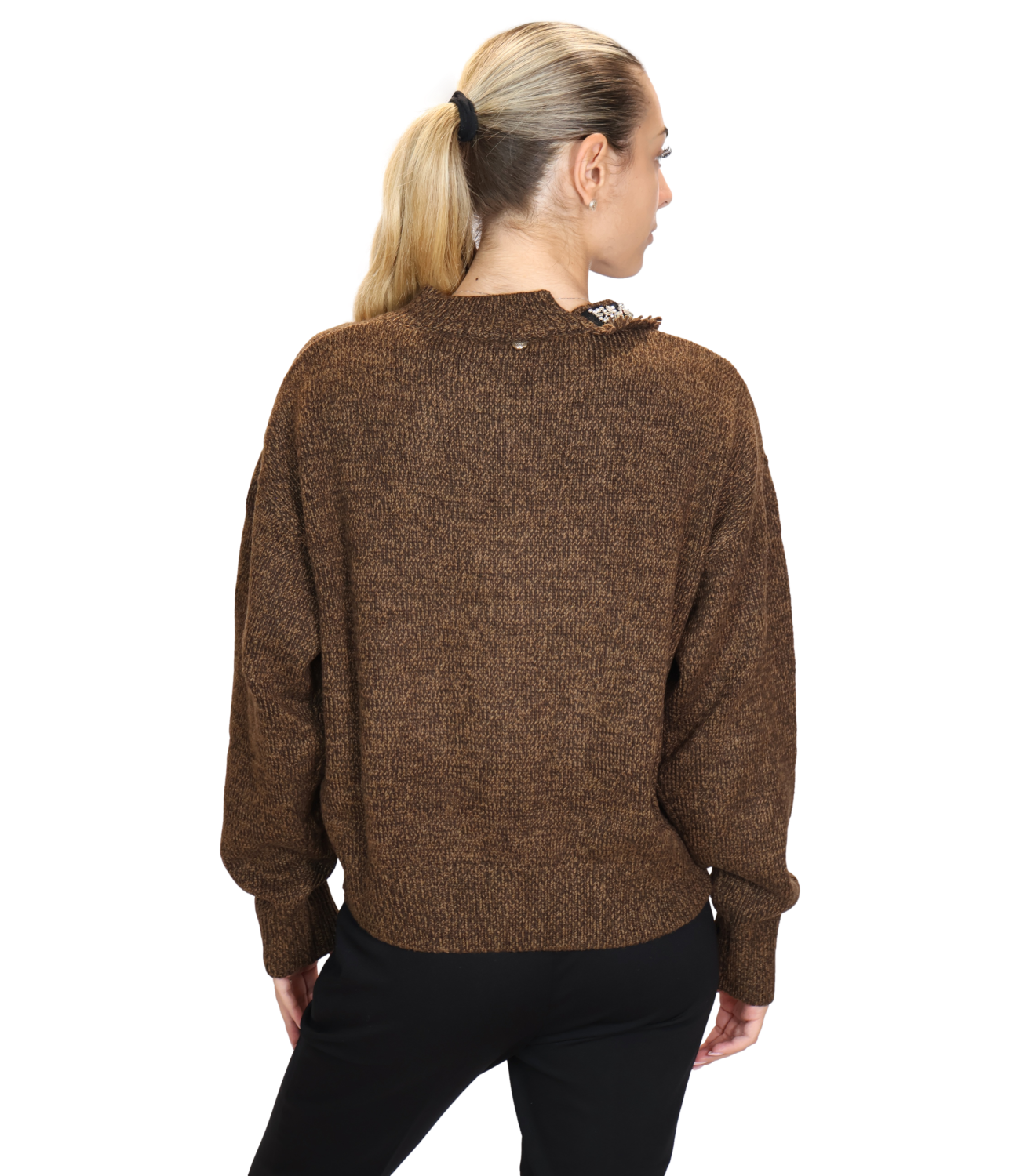 Liu Jo Maglia Girocollo Brown Mouline Donna