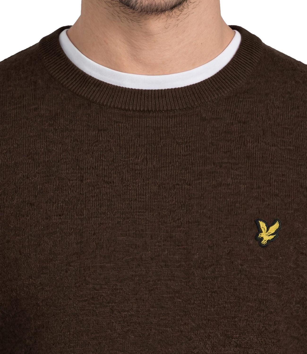 Lyle & Scott Lambswool Blend Crew Neck Jump marrone
