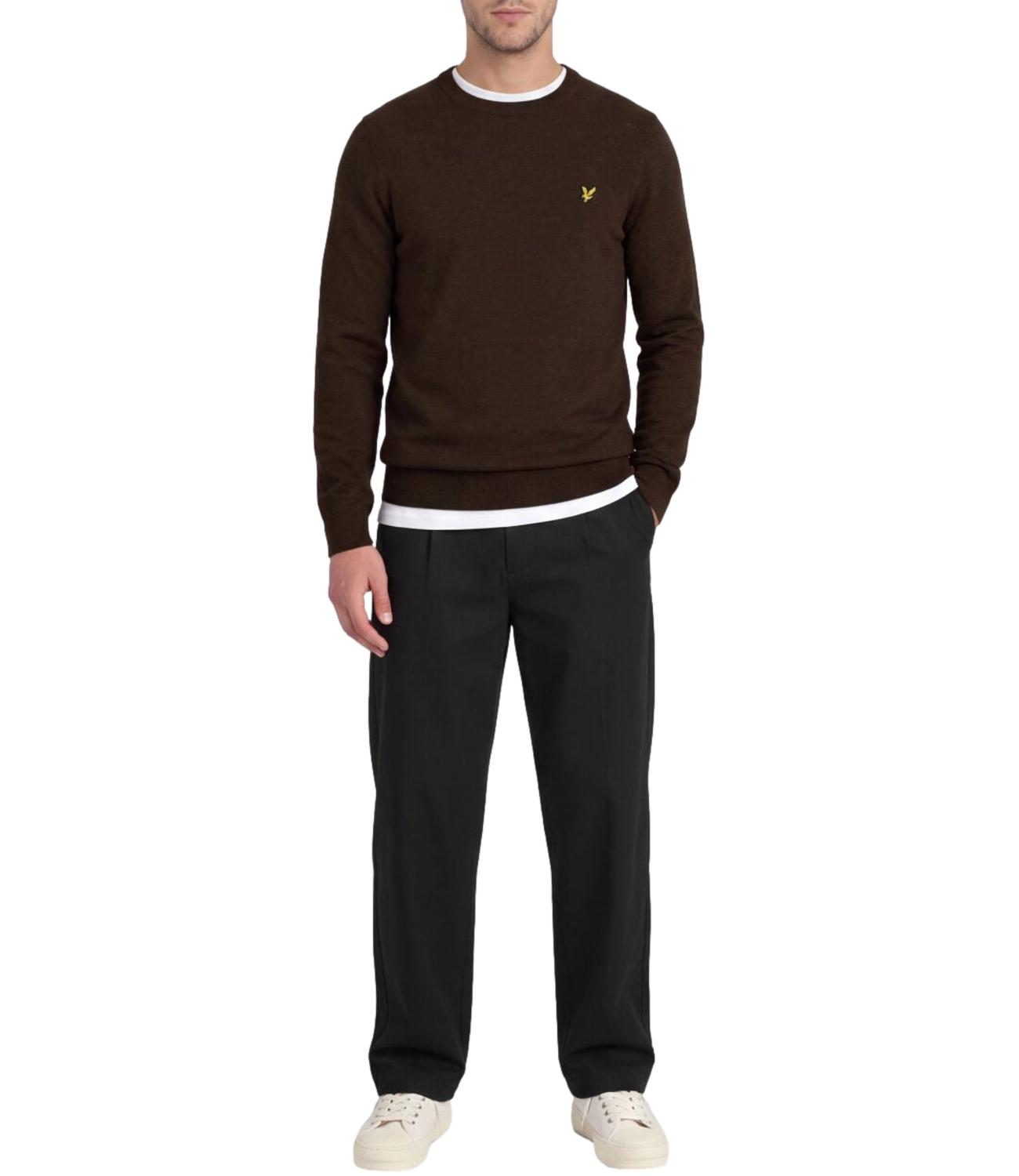Lyle & Scott Lambswool Blend Crew Neck Jump marrone