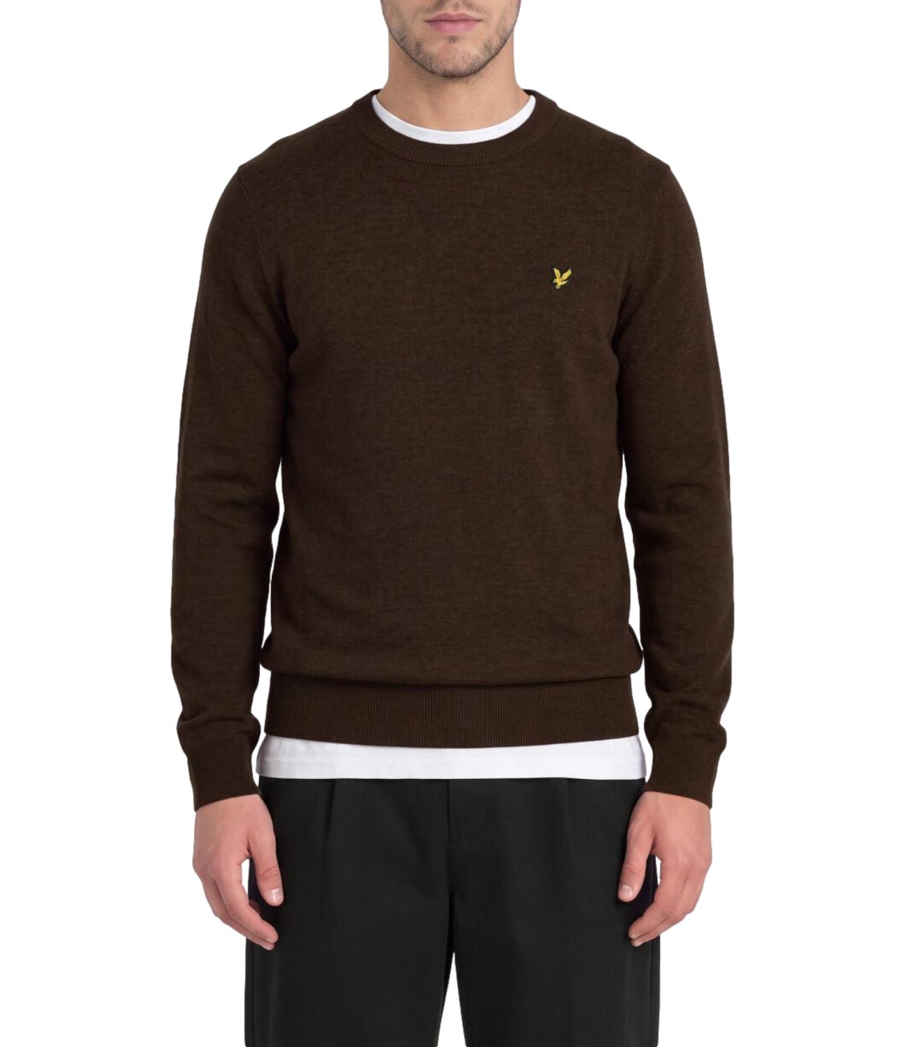 Lyle & Scott Lambswool Blend Crew Neck Jump marrone