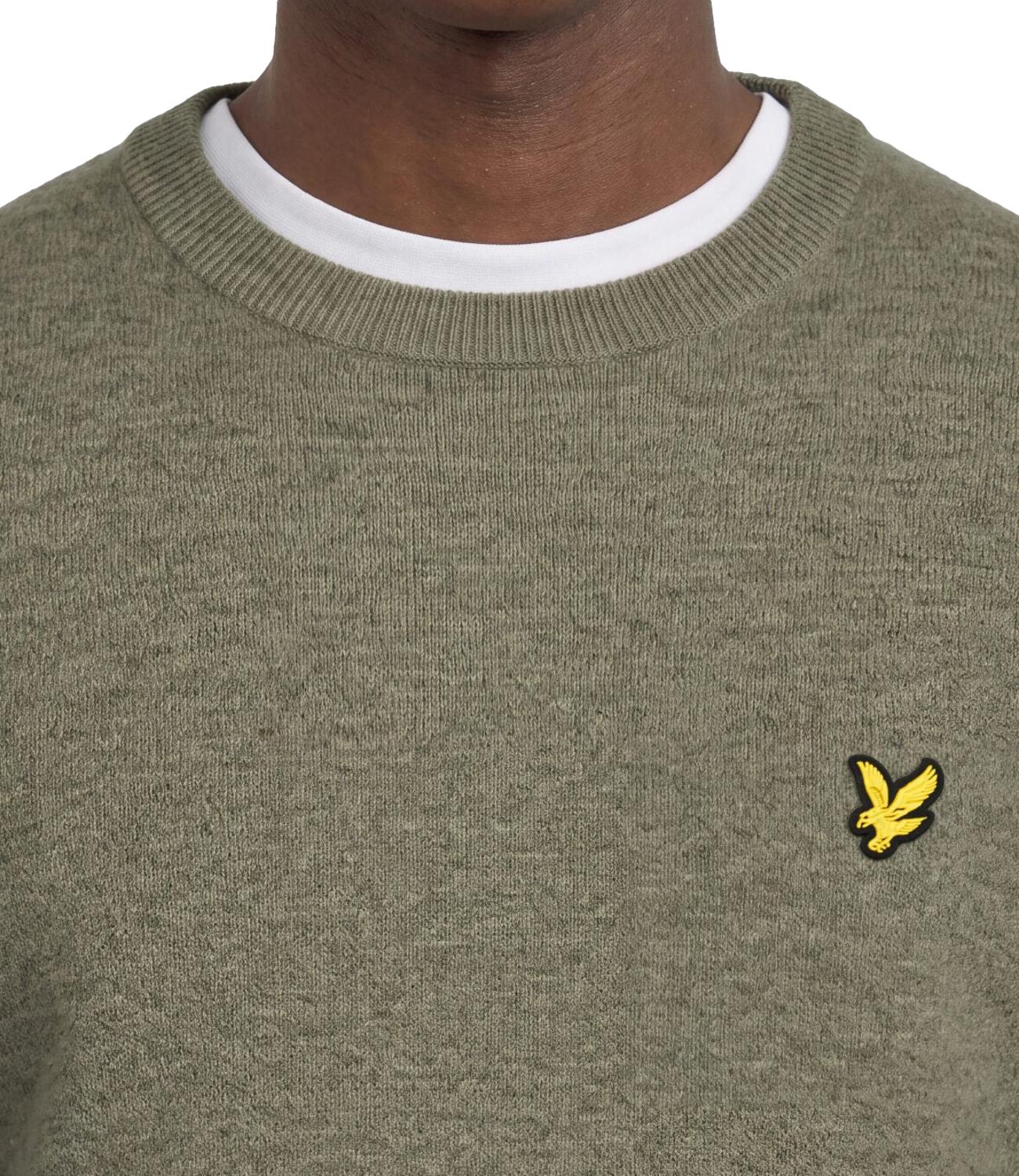 Maglione Lyle & Scott beige khaki smoke marl uomo