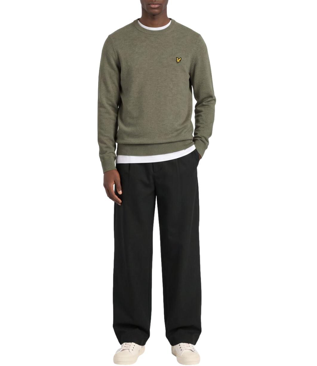 Maglione Lyle & Scott beige khaki smoke marl uomo