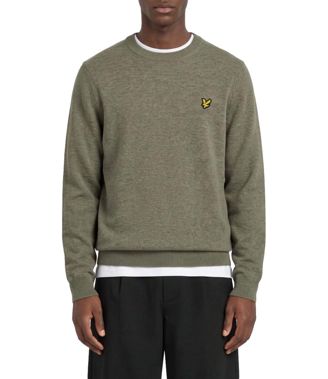 Maglione Lyle & Scott beige khaki smoke marl uomo
