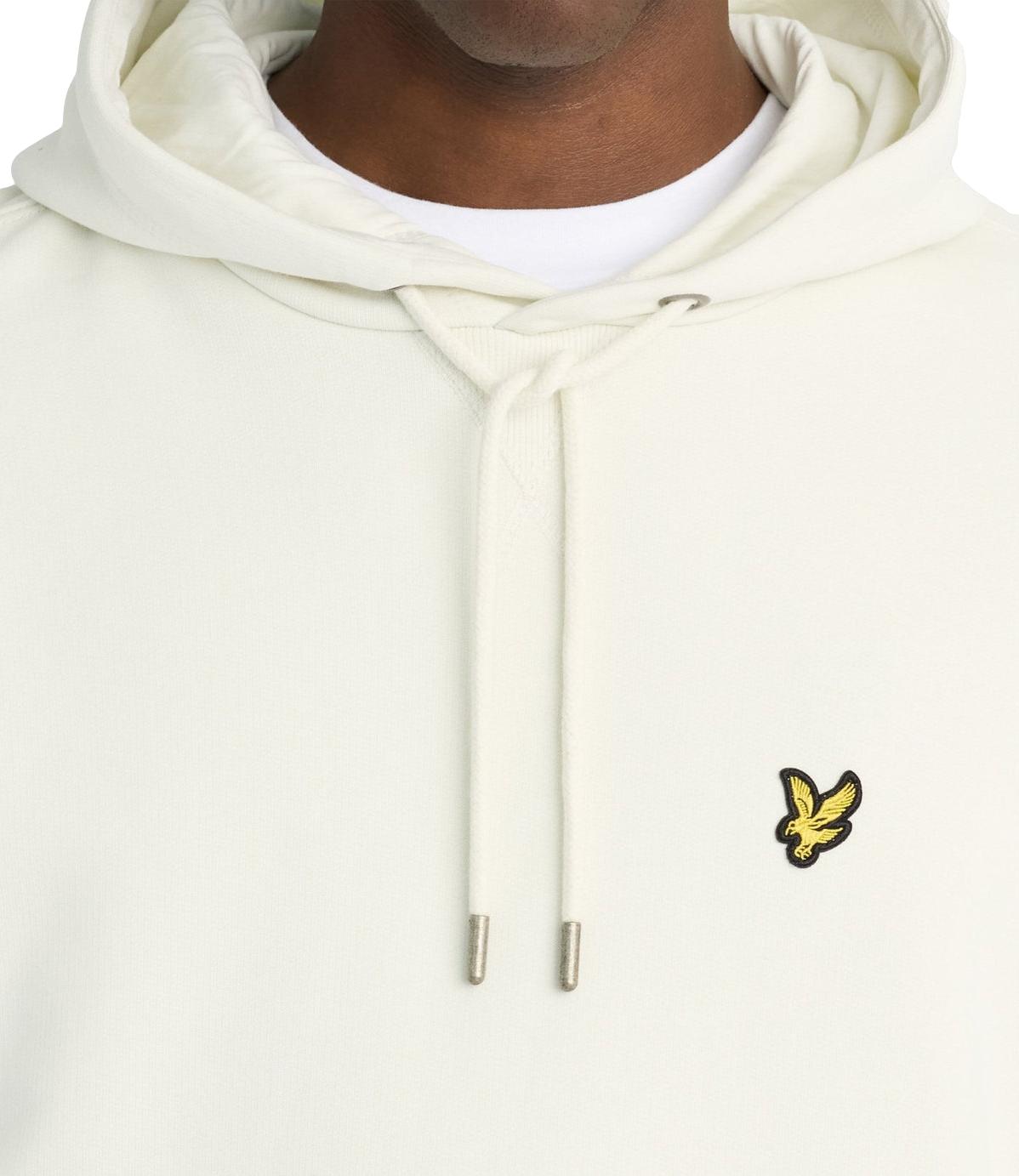 Felpa Lyle & Scott bianca Brushback Pullover Hoodie