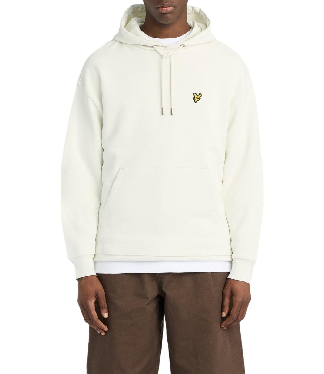 Felpa Lyle & Scott bianca Brushback Pullover Hoodie