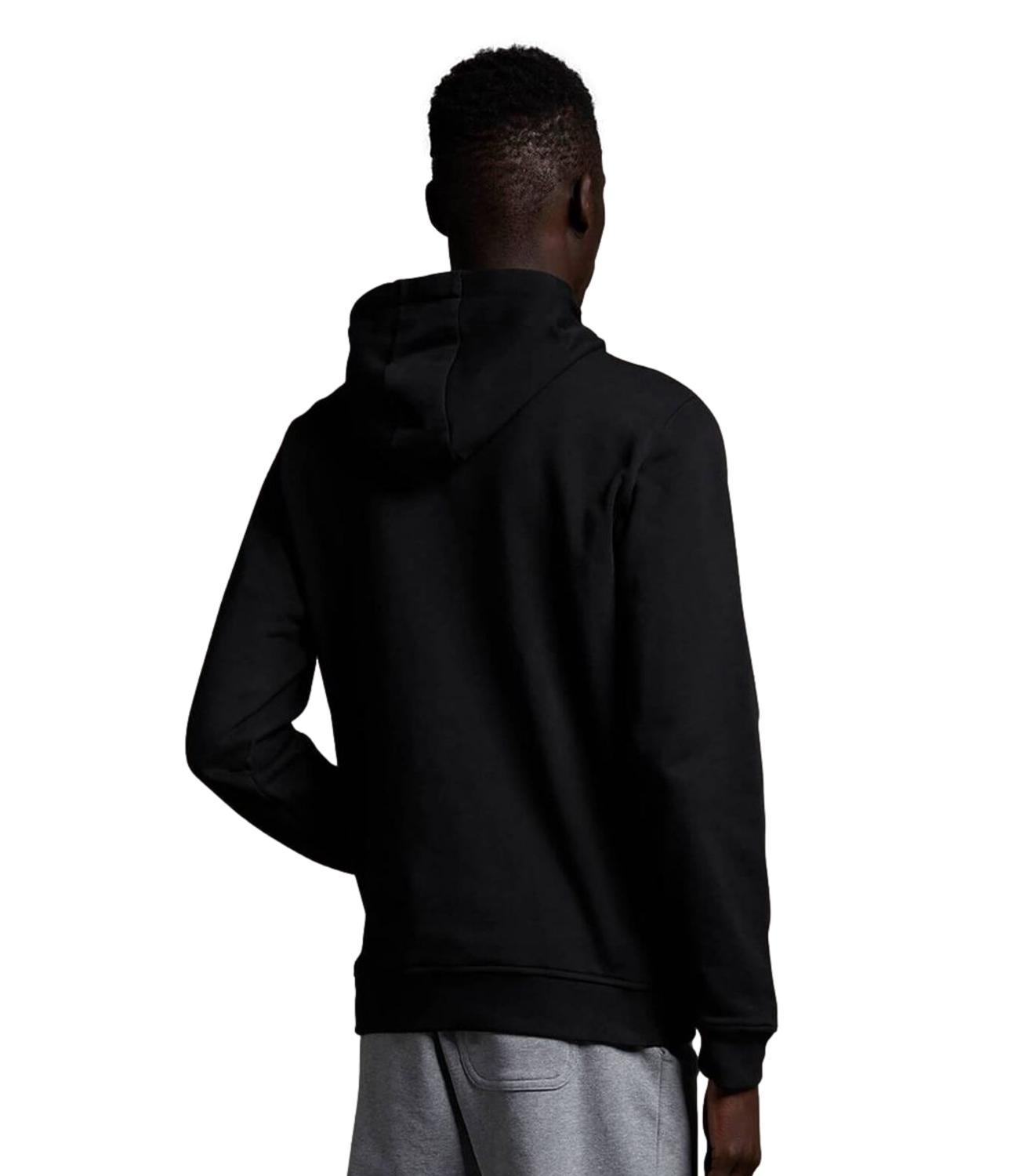Lyle & Scott felpa in cotone con cappuccio nera