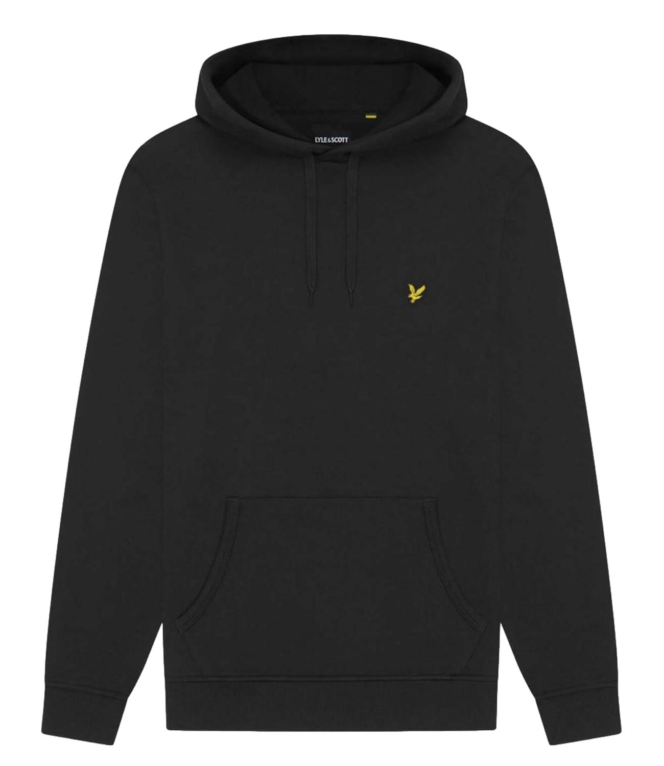 Lyle & Scott felpa in cotone con cappuccio nera