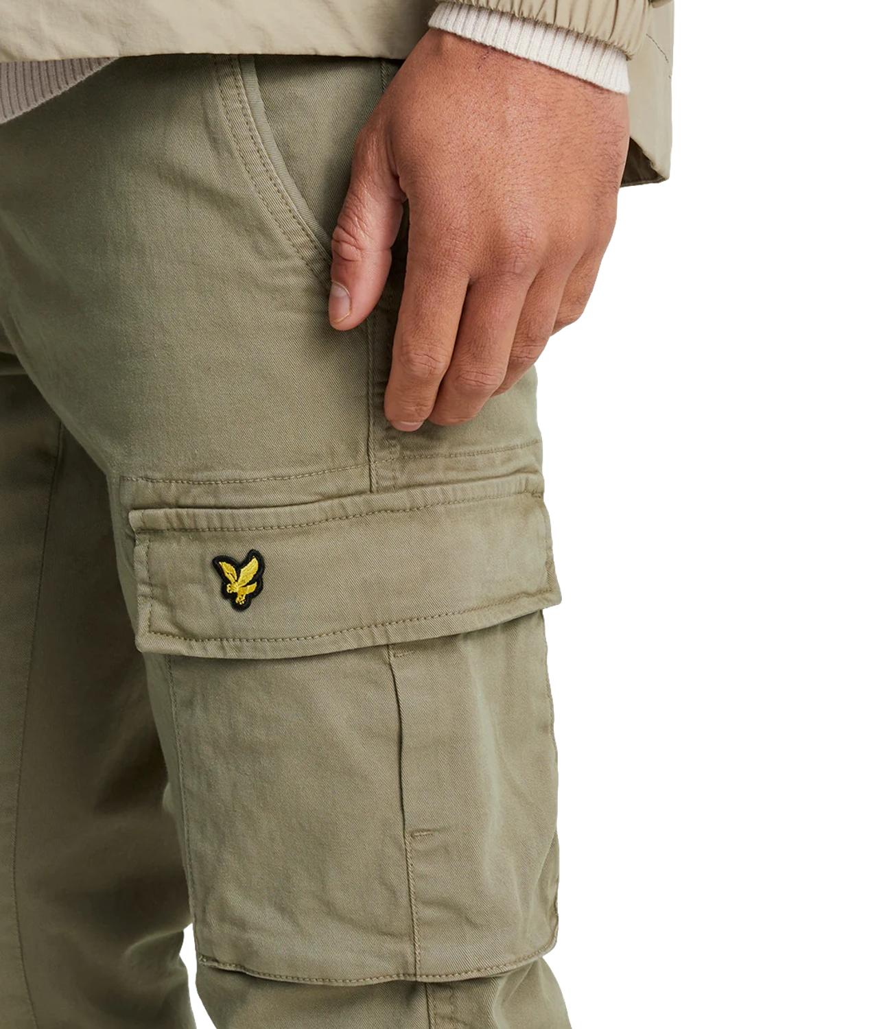 Pantalone Slim in cotone cargo beige