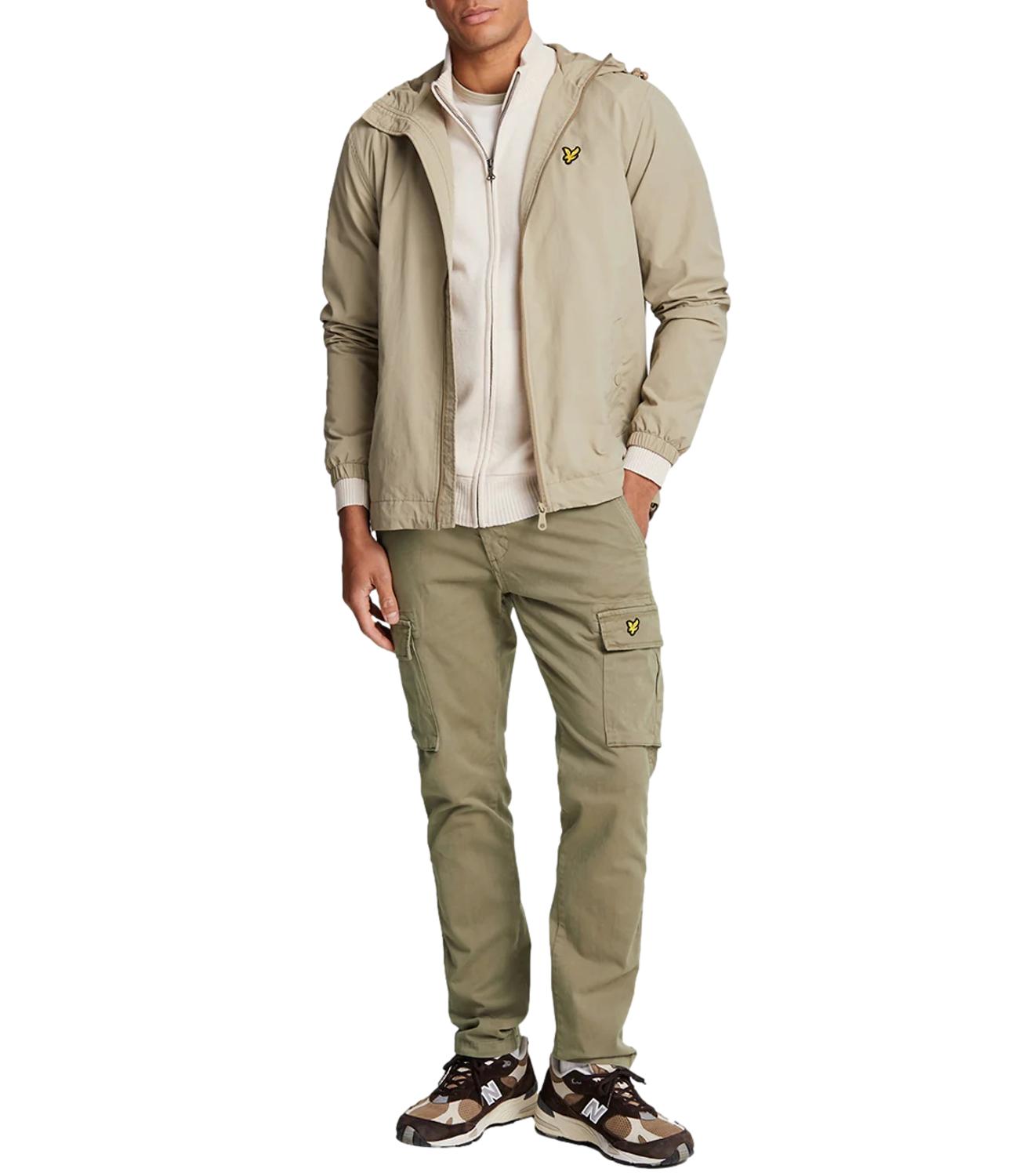 Pantalone Slim in cotone cargo beige
