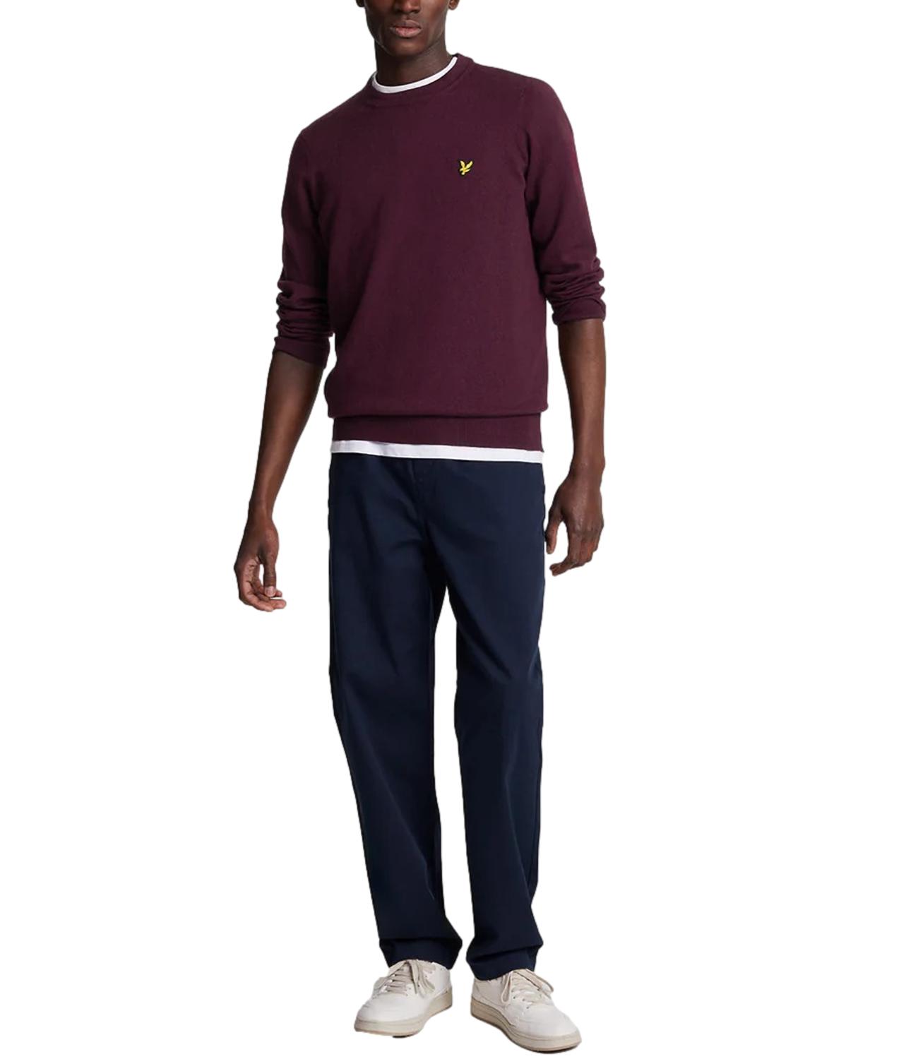 Pullover girocollo Lyle & Scott bordeaux burgundy
