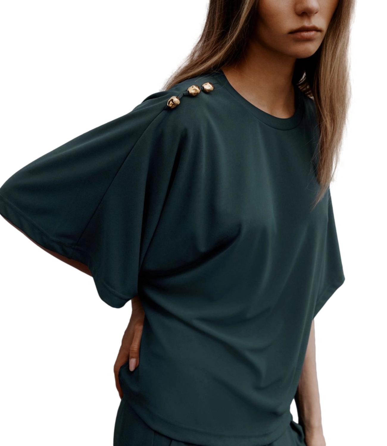 Marella Ar.396 T-shirt Mltpuzzle Blu Pavone Donna