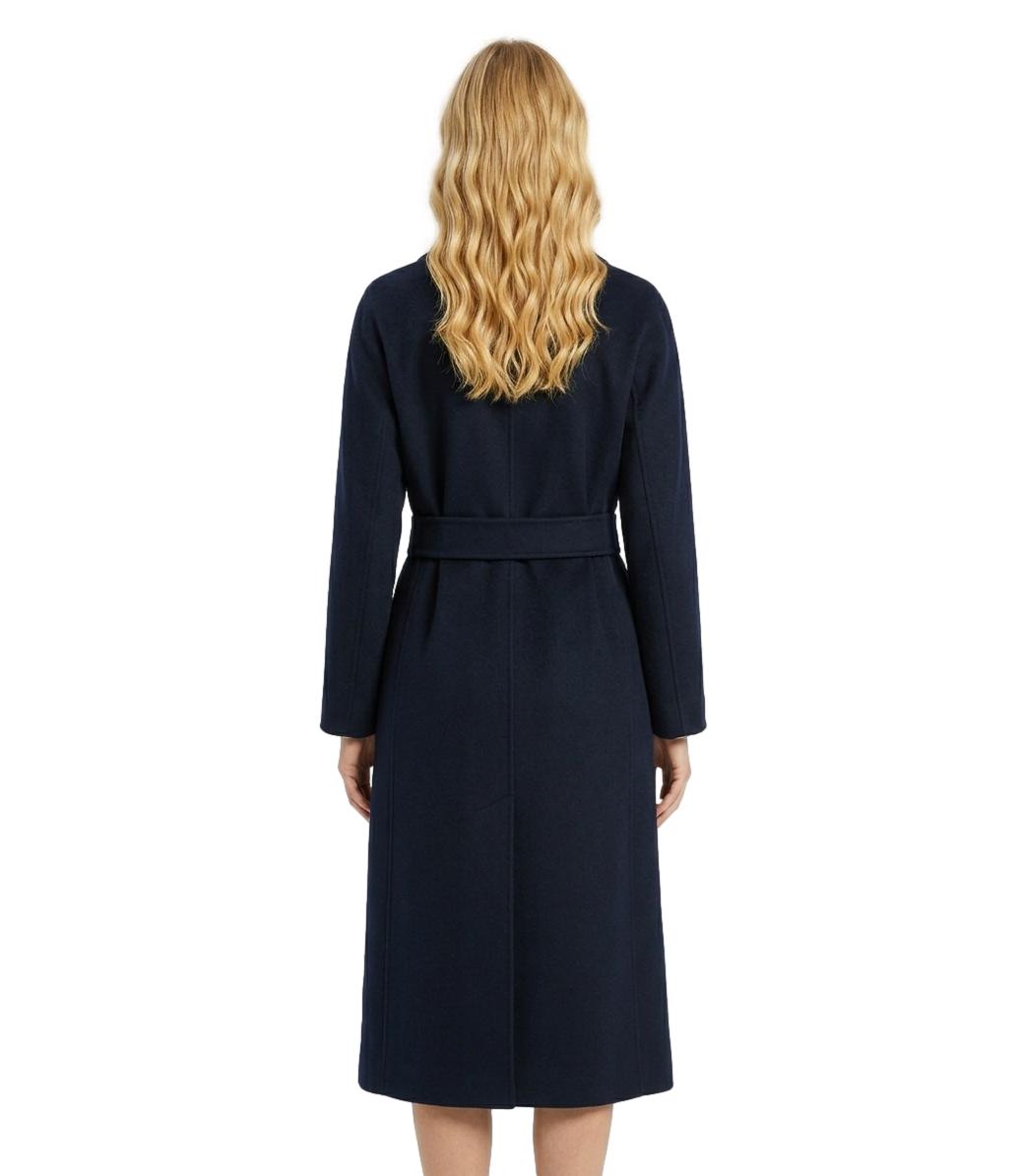 Mstcles Cappotto donna blu con cintura