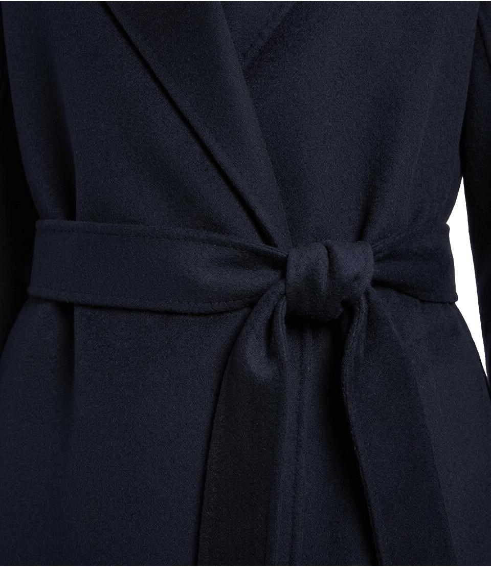 Mstcles Cappotto donna blu con cintura