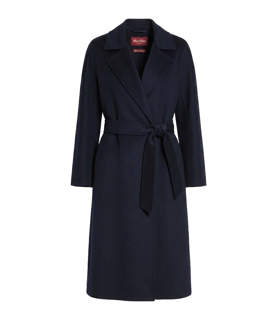 Mstcles Cappotto donna blu con cintura