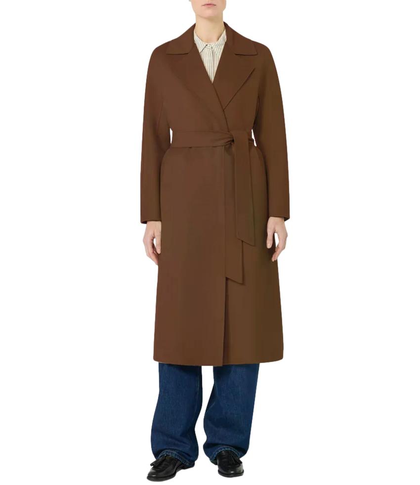 Mstcles Cappotto donna cammello con cintura