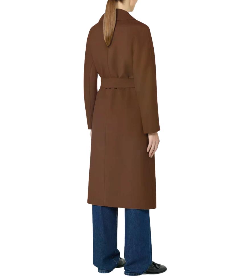 Mstcles Cappotto donna cammello con cintura