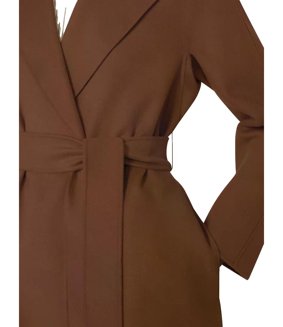 Mstcles Cappotto donna cammello con cintura