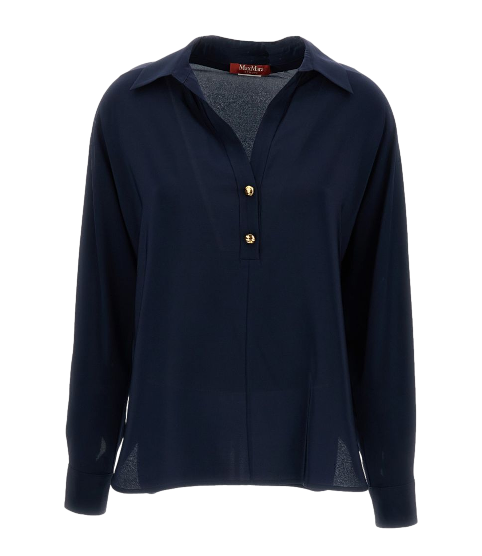 Mstaia Camicia in crepe de chine blu