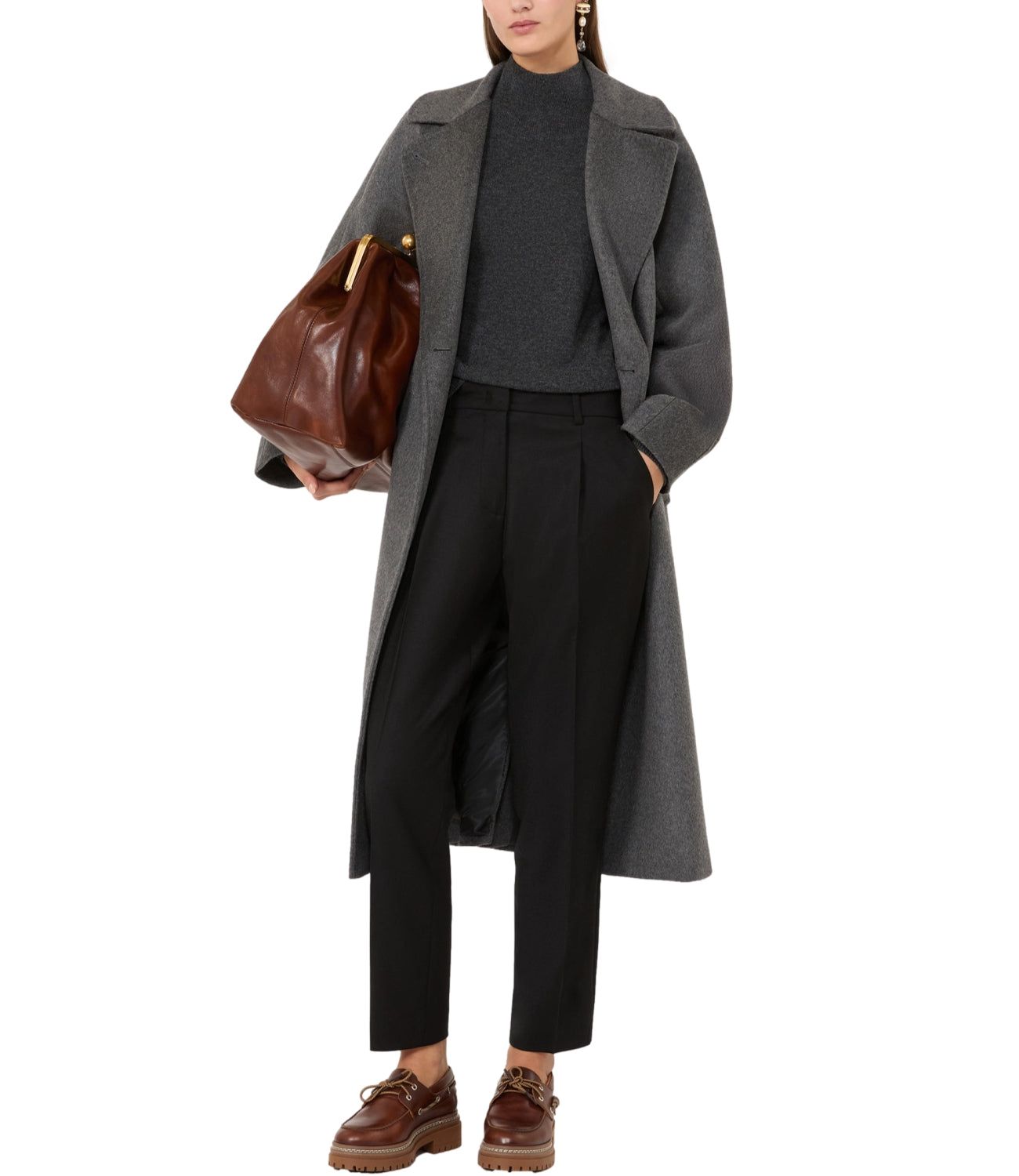 Max Mara Weekend Cappotto Wkdresina Grigio Melange Donna