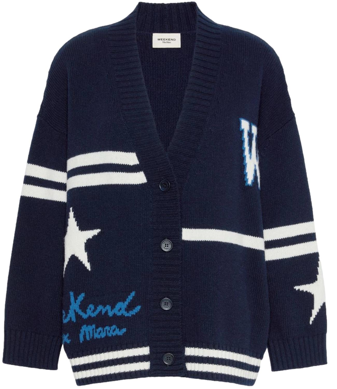 Max Mara Weekend Cardigan Wkdbelgio Blu Marino Donna