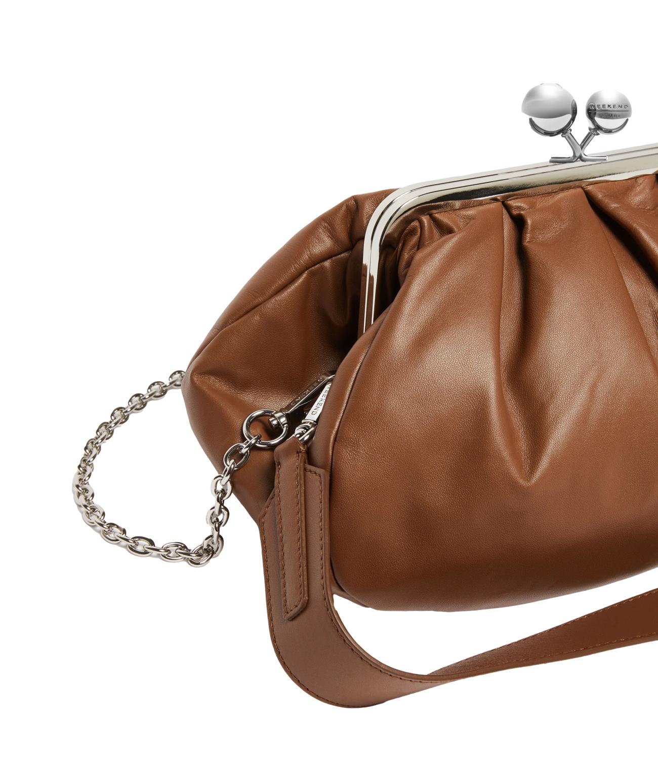 Max Mara Weekend Pasticcino Bag Media "Cubico" Cuoio Donna