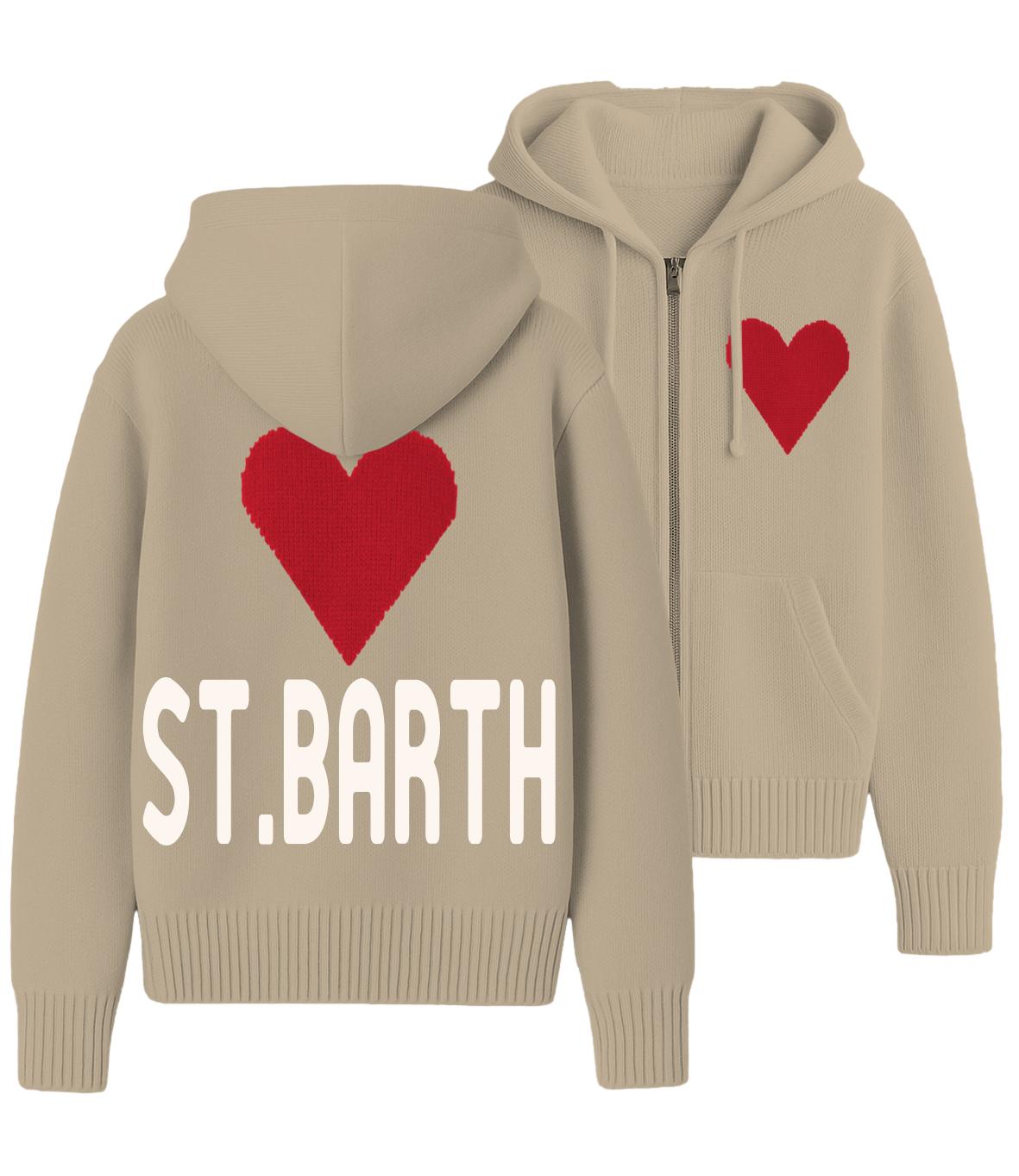 Felpa di lana MC2 Saint Barth Kyla Hoodie beige cuore
