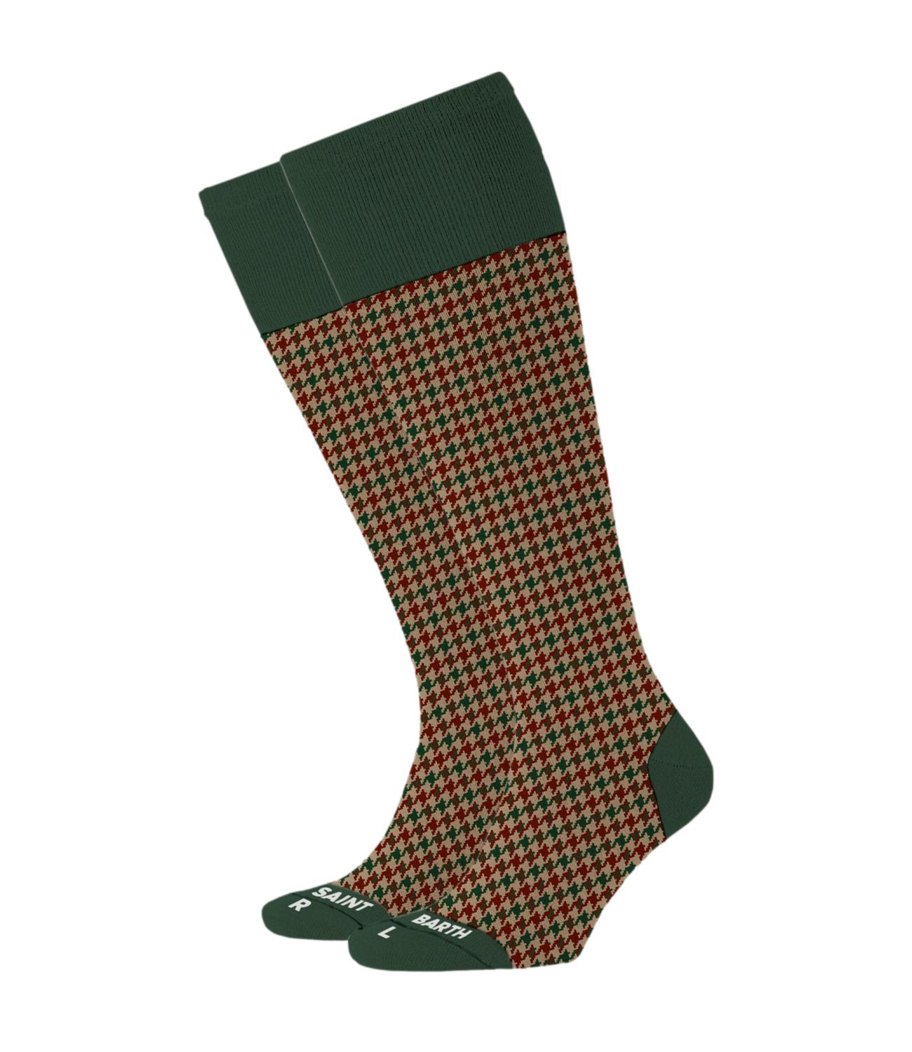 Calzini MC2 Saint Barth uomo pied de poule beige rosso verde