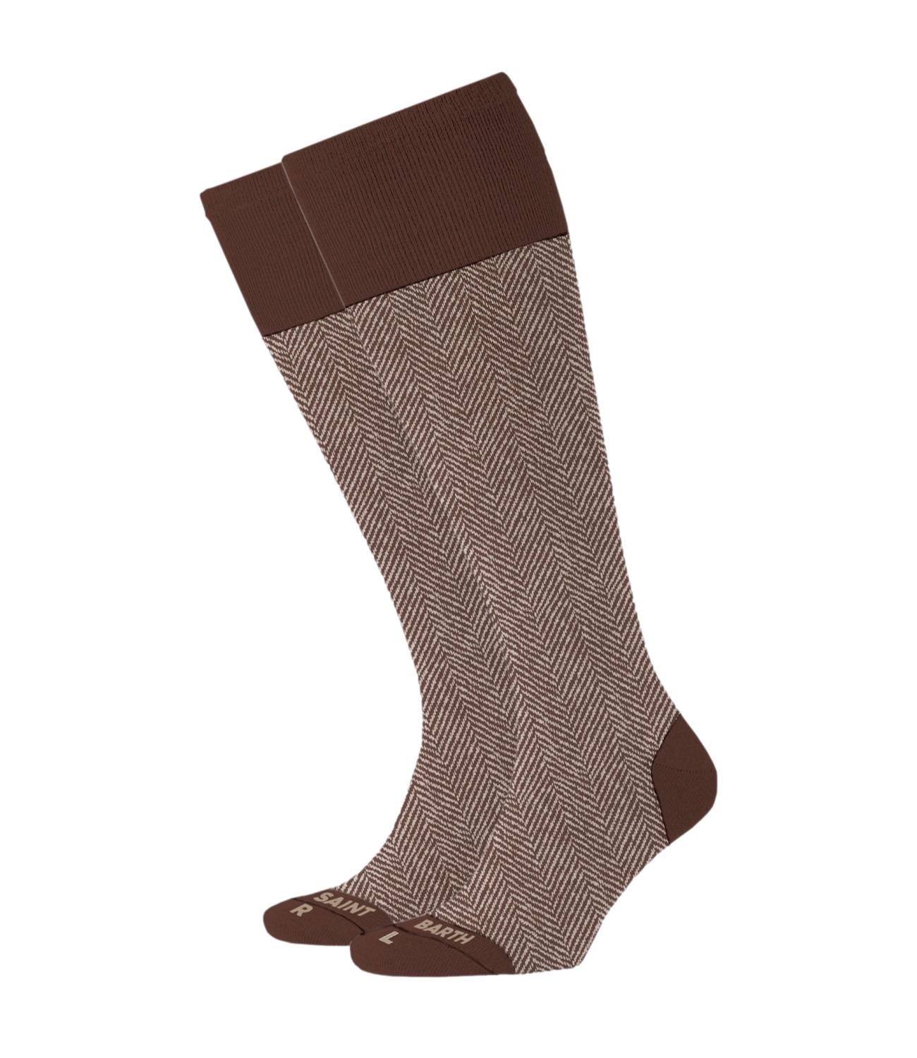 Calzini MC2 Saint Barth uomo marrone beige herringbone